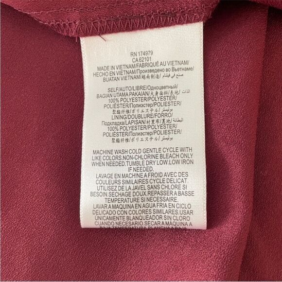 BCBG Generation Ruffled Bell Sleeve Blouse Small Red Maroon Boho Cottagecore Top - Picture 12 of 13